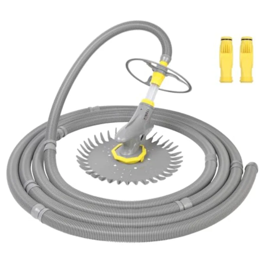 2024 Aggiornamento VINGLI Aspirapolvere per piscina Spazzatrice automatica Aspirapolvere raccapricciante per piscina in grigio con efficienza di pulizia avanzata