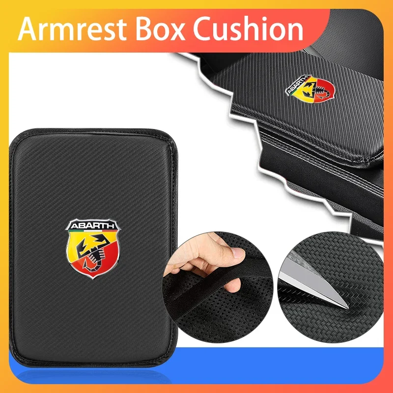 

New Car Armrest Box Mats Leather Center Console Covers Interior Accessories For Abbas Abarth Punto Stilo Ducato Car Accessories