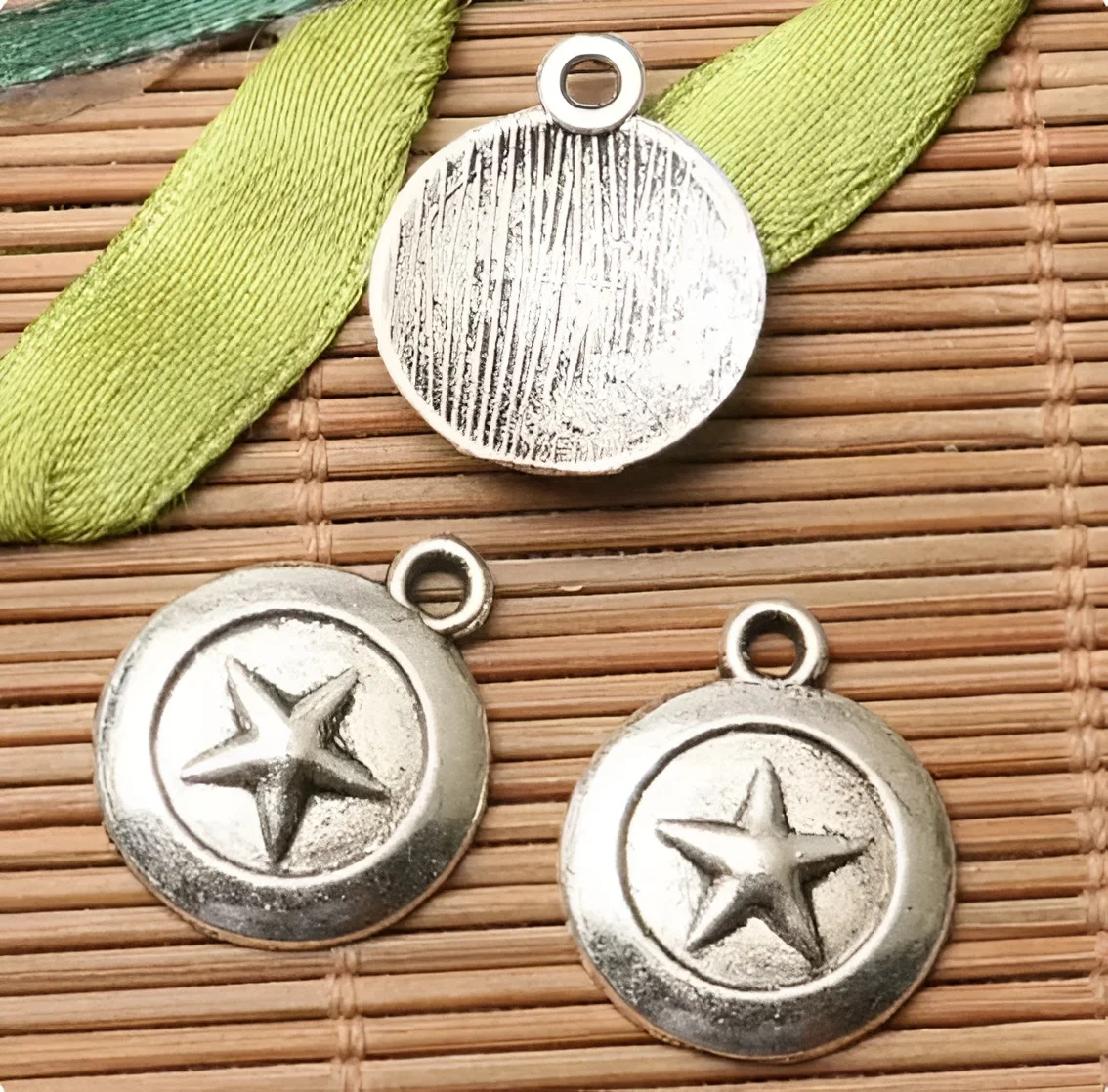 15pcs 16mm Alloy matel  star pattern pendants HWEF2662  / 2739