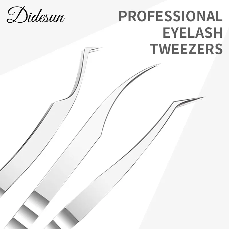 

Didesun Eyelash Extension Tweezers Stainless Steel High Precision Anti-Static Lash Tweezer Makeup Tools