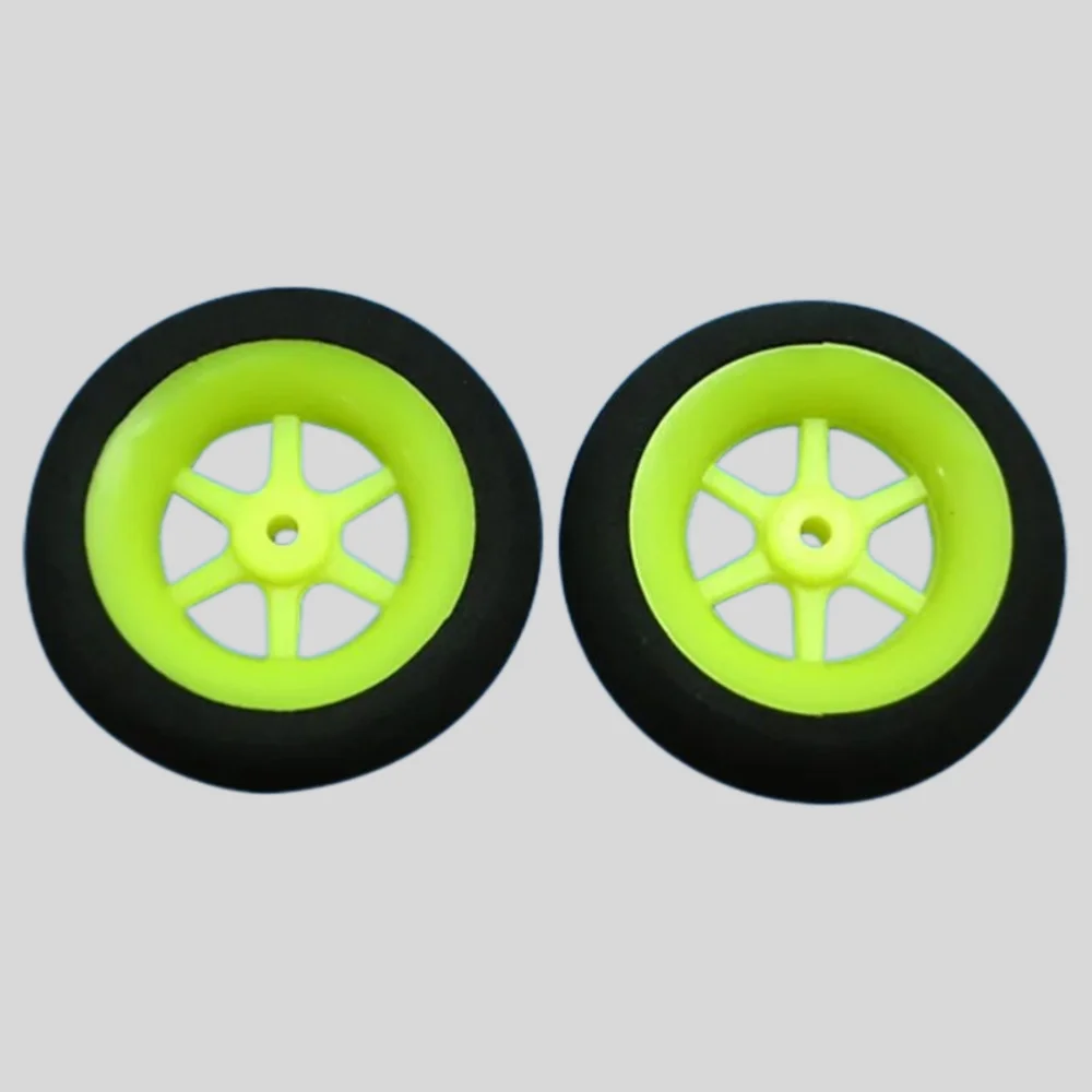 

2 Pcs Super Light 6-Spoke Wheels (Sponge Tire) Color Yellow For RC Airplane Replacement Toys Plane Accessory D30-46mm