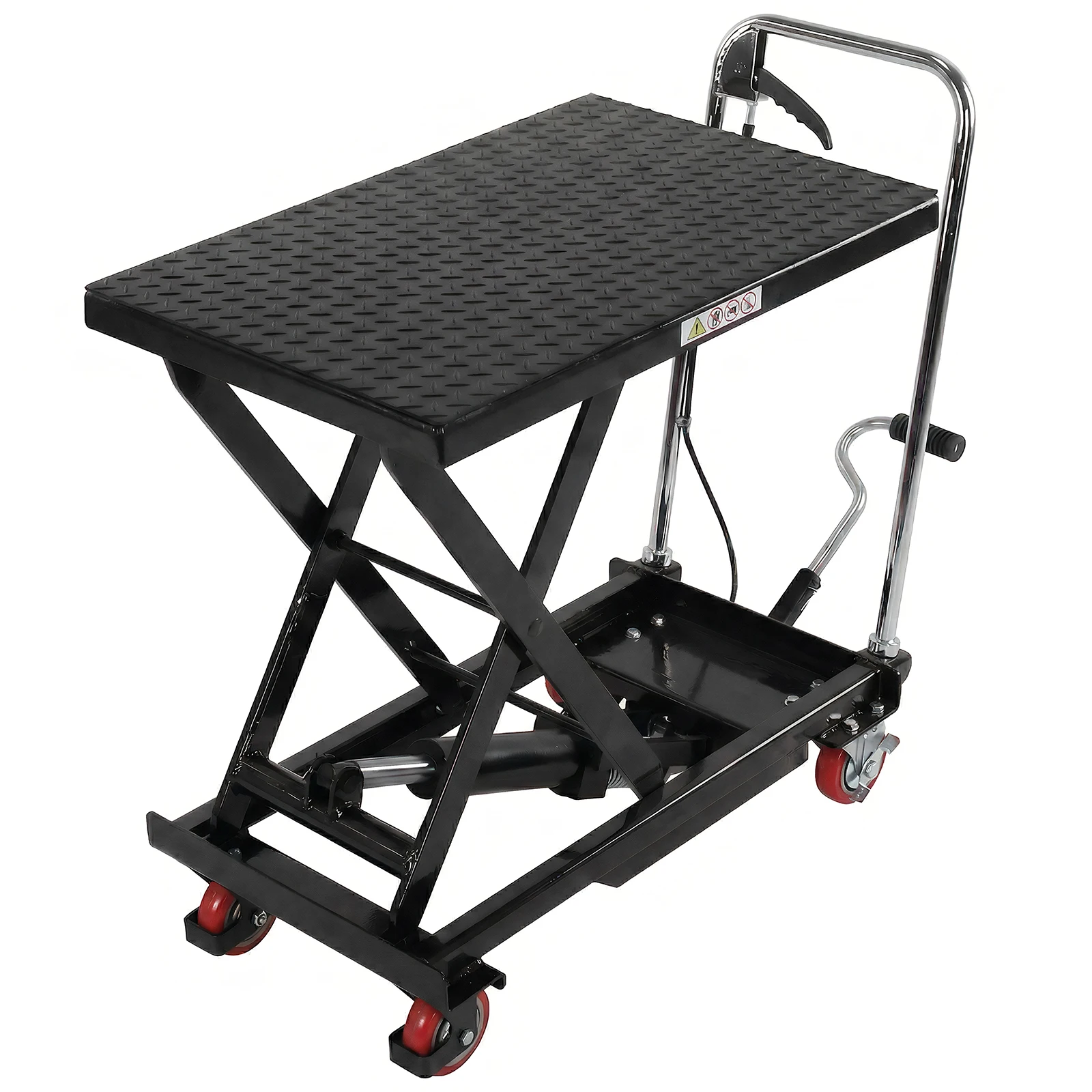

Hydraulic Lift Table Cart 330 LBS Capacity Hydraulic Table Cart 28 Inch Lifting Height for Material Handling and Transportation