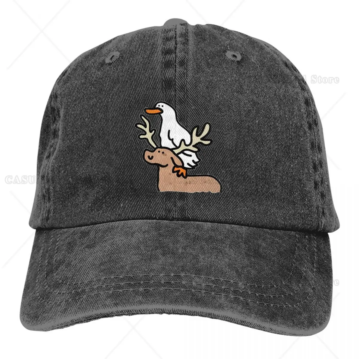 

Goose on A Moose Baseball Cap Men Hats Women Visor Protection Snapback Goose Caps One Size