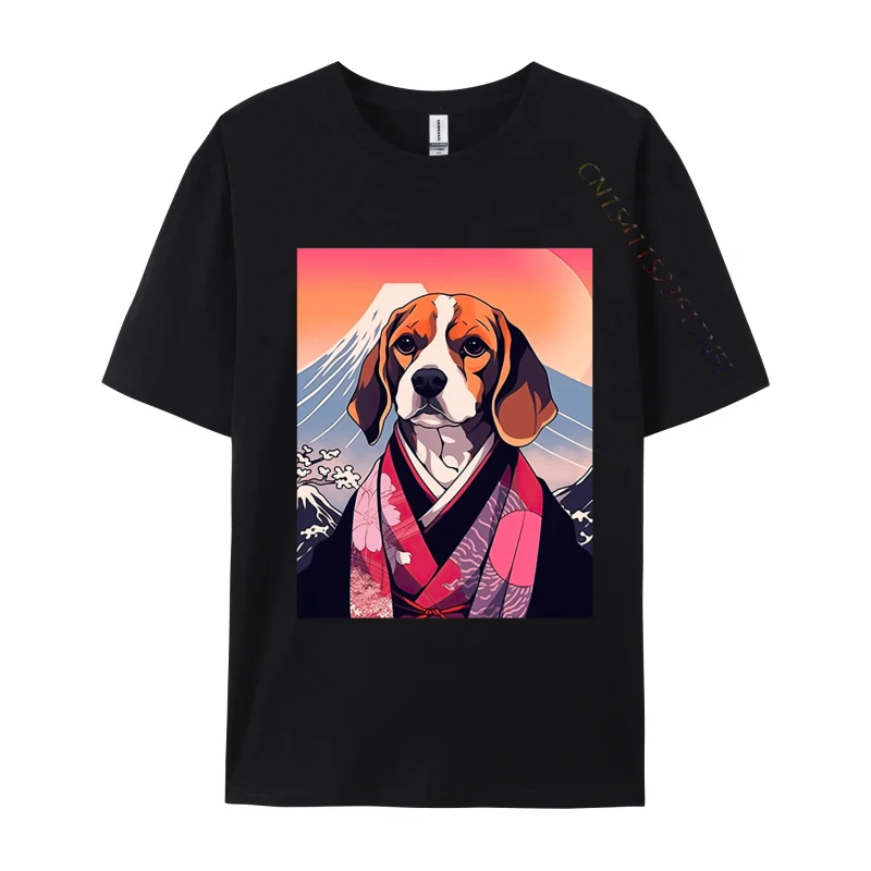 

Beagle Dog Mount Fuji T-shirt Japanese Style Men T Shirt Funny Top T-shirts for Men Streetwear Mens Cotton Clothes