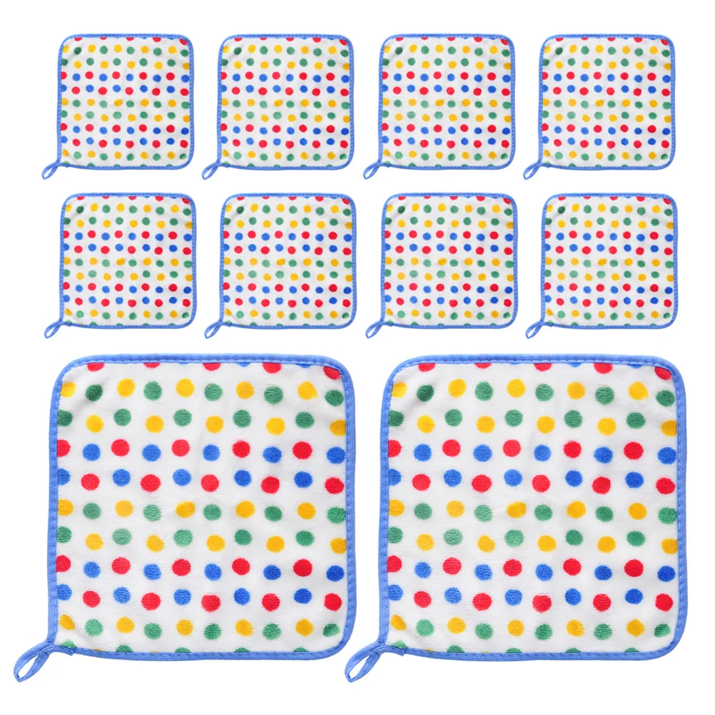 

10Pcs High Water Absorption Polka Dot Dish Cloths Oil Resistant Durable Soft Comfortable for Kitchen Use Quick Drying Reusable