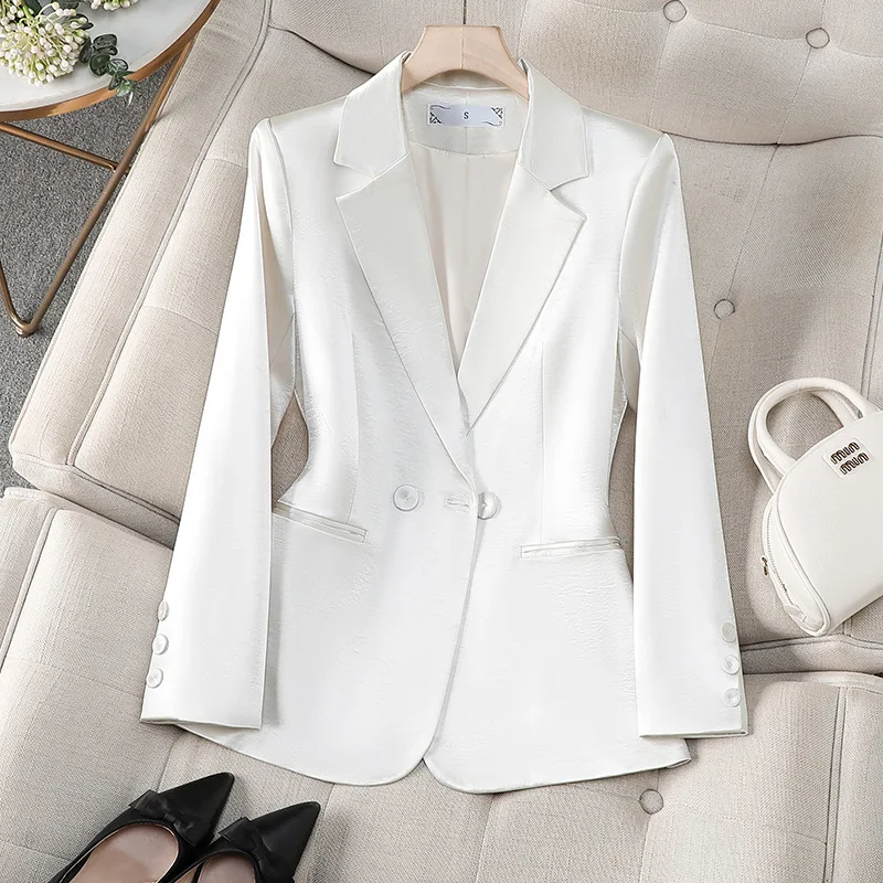 Veste Blazer formelle pour femmes, manches longues, Double boutonnage, vêtements de travail d'affaires, manteau printemps-automne, hauts d'extérieur pour femmes, 2026