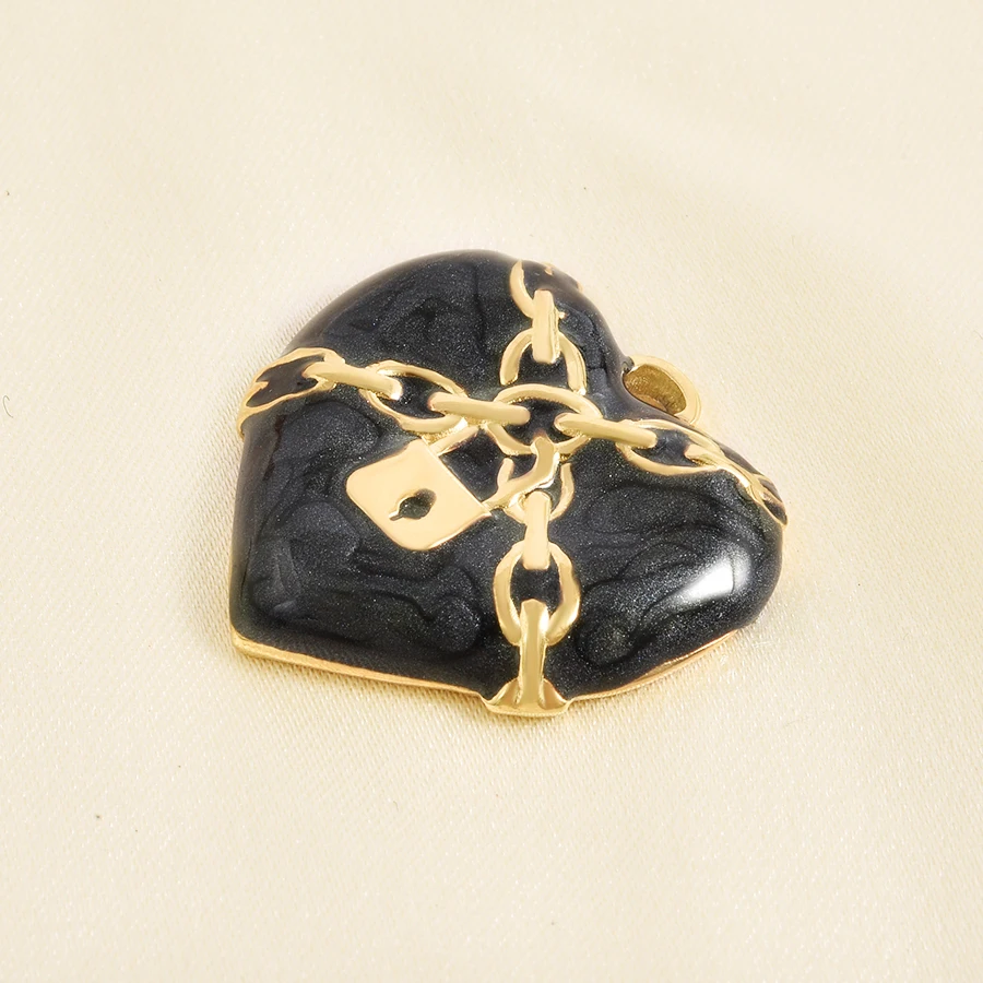 Goth Punk Schwarzer Mond Herz Schwert Edelstahl-Anhänger für Schmuckherstellung Zubehör Augenanhänger Handgemachte Halsketten-Materialien Großhandel – Detail 6