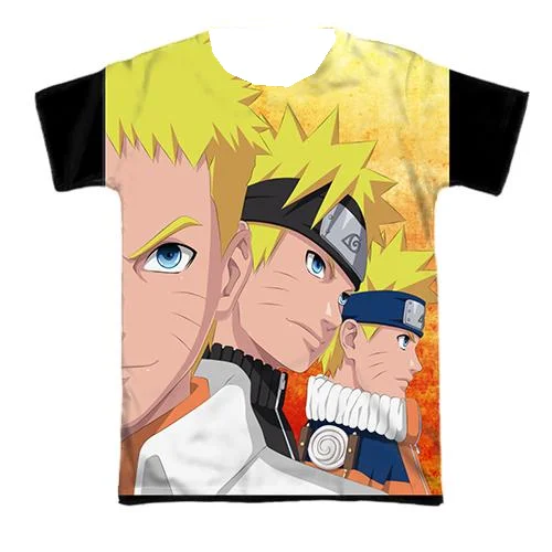 

2025 Popular Hot Selling Casual Comfortable Crew Neck T-Shirt Top Boys and Girls Short Sleeve Naruto Image Anime Harajuku Style