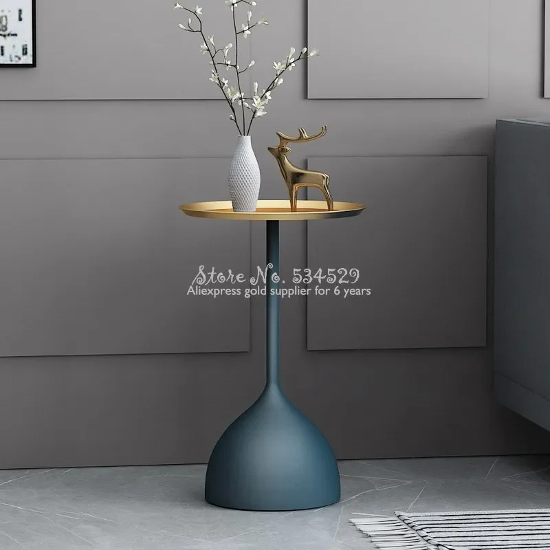 Solid Metal Tea Table Nordic Creative Marble Side Table Temperature Nano Paint Room Environ Accent Table Artistic Side Stand