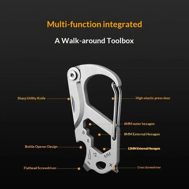 Foldable Key and Knife Express Delivery Unpacking Tool Outdoor Home Mini Creative EDC Tool Hiking Buckle Pocket Knife