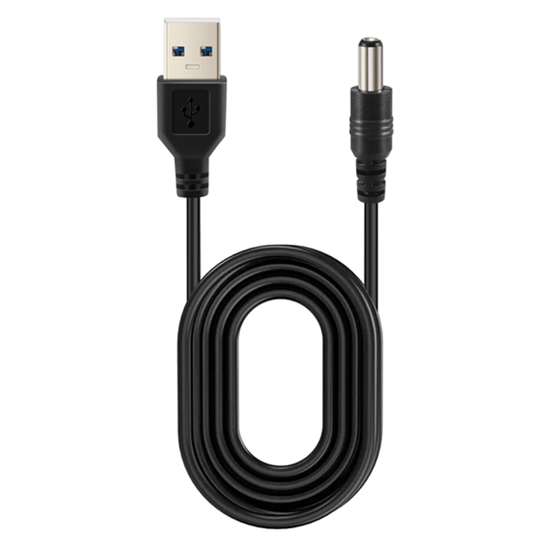 ●USB Cable 5.5mm / 2.1mm 5V DC Jack Power Cable (Black, 102CM)