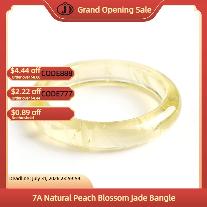 

7A Natural Peach Blossom Jade Bangle Bracelet for Women Pink White Translucent Stone Jewelry Elegant Gift Translucent Stone Brac