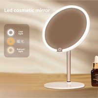 Fashion Led 3 Light Modes Touch Switch Desktop Vanity Mirror HD Makeup Mirror for Women Beauty Portable Lighted Cosmetics Mirror