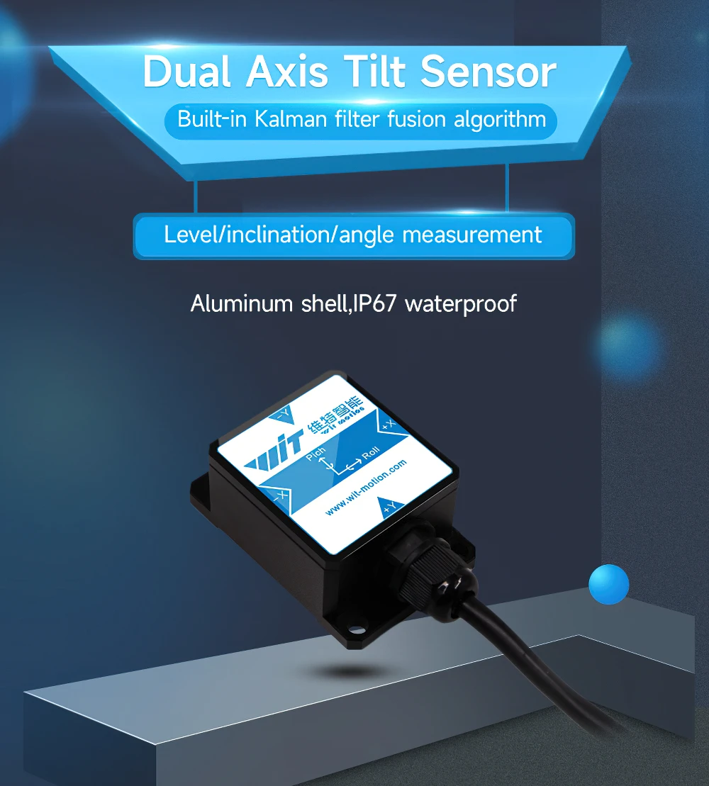 SINDT Dual-axis Accelerameter 200Hz MPU6050 3-Axis Acceleration+Gyro+Quaternion+2-Axis Angle(XY 0.2°Accuracy), IP67 Waterproof