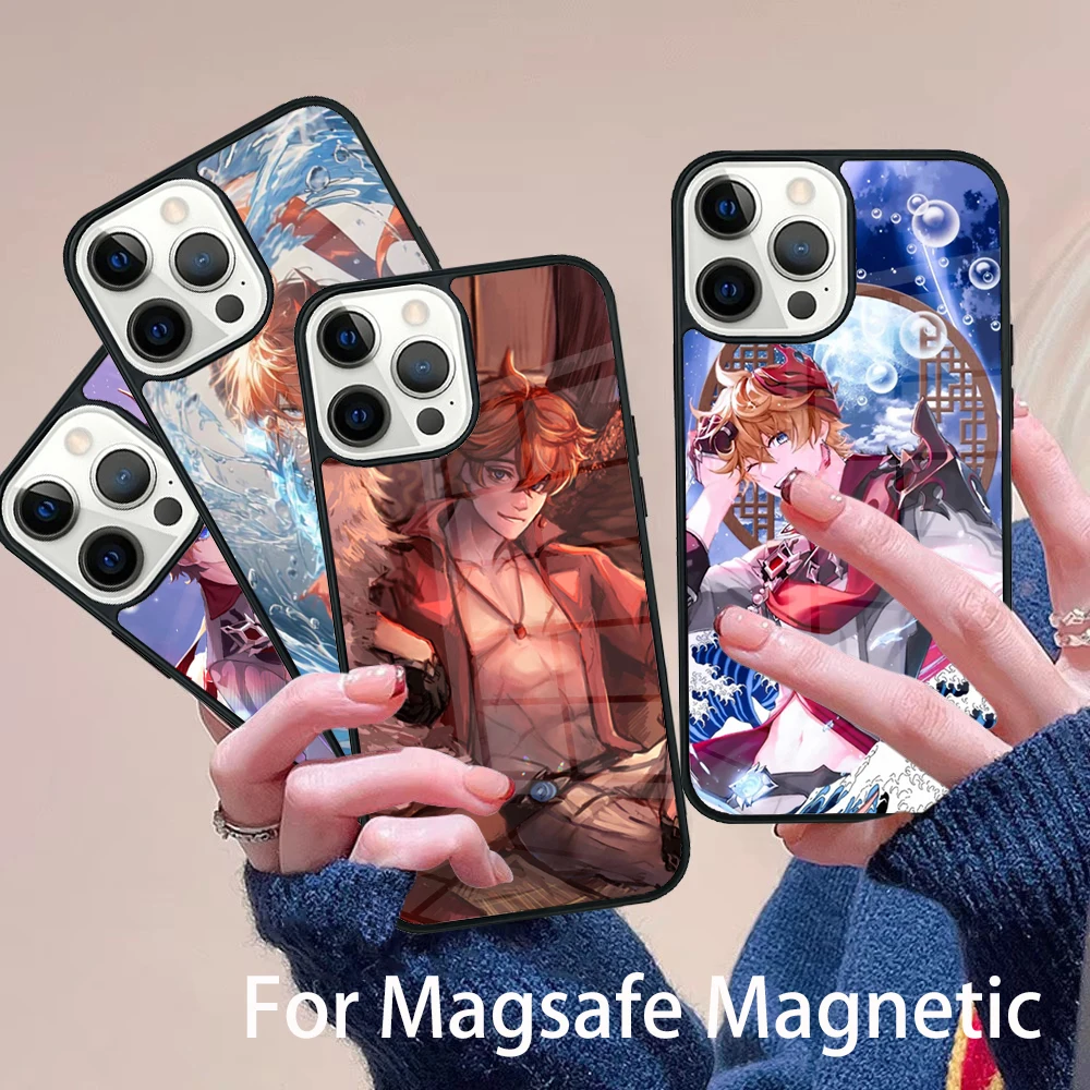 

Tartaglia Genshin Impact Phone Case Magesafe Magnetic Wireless Charge Cover For IPhone 16 11 12 13 14 15 Pro Max Plus Mini