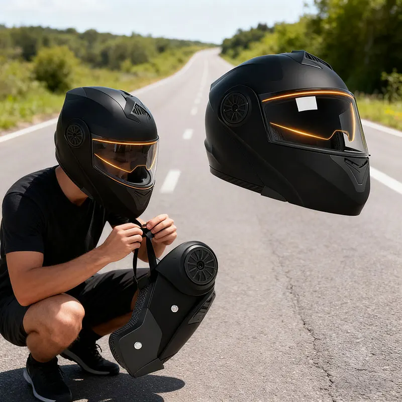 Unisex Motorcycle Helmet Winter Anti-Fog Warm Full Cover Helmet For Men And Women Electric Car Cycle Motorcycle