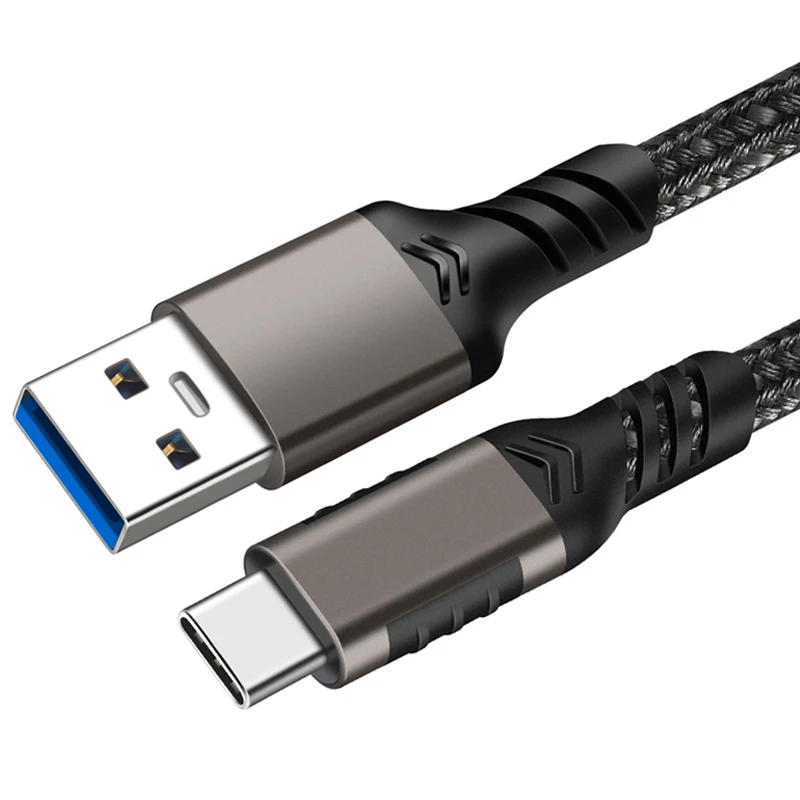 USB3.2 Gen2 10Gbps Cable USB A to C Cable 3A 60W QC3.0 Fast Charging for Samsung NVMe Hard Disk External Android Data Braid Cord