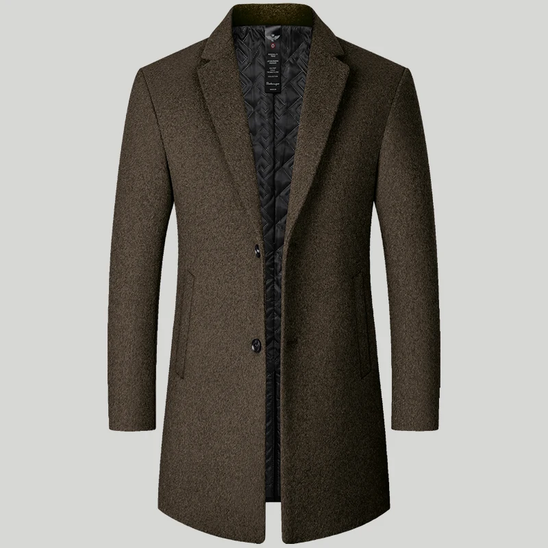 

Men's slim wool wool Autumn/Winter middle-aged men's fashion gentleman handsome business casual wool coat