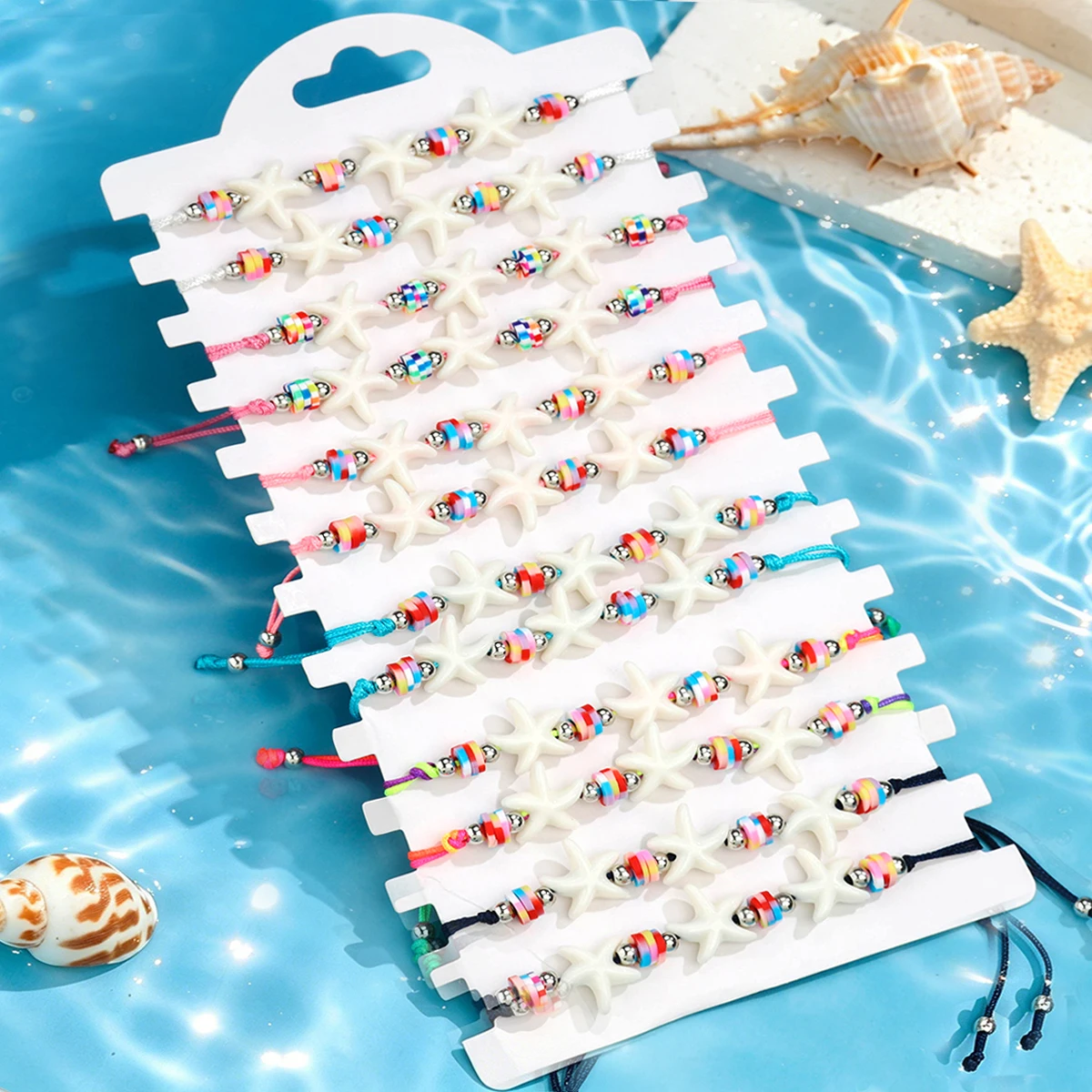 12 Bohemian acrylic starfish woven hand ropes suitable for vacation travel