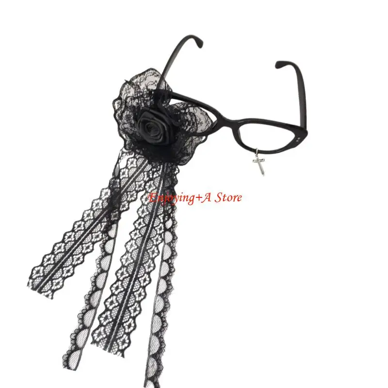 

PXPB Funny Novelty Eyewear Crucifix Glasses Frame Gothic Crosses Eyeglasses Gifts
