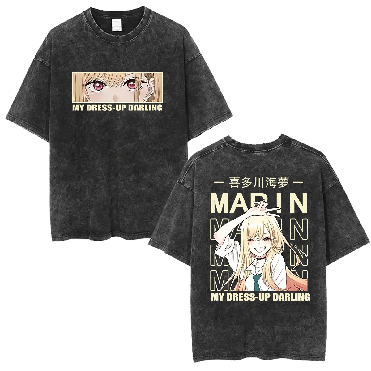 Vintage Washed My Dress-Up Darling Marin Kitagawa Anime Graphic T Shirt Men Women Harajuku Fashion Cotton Short Sleeve T-shirts