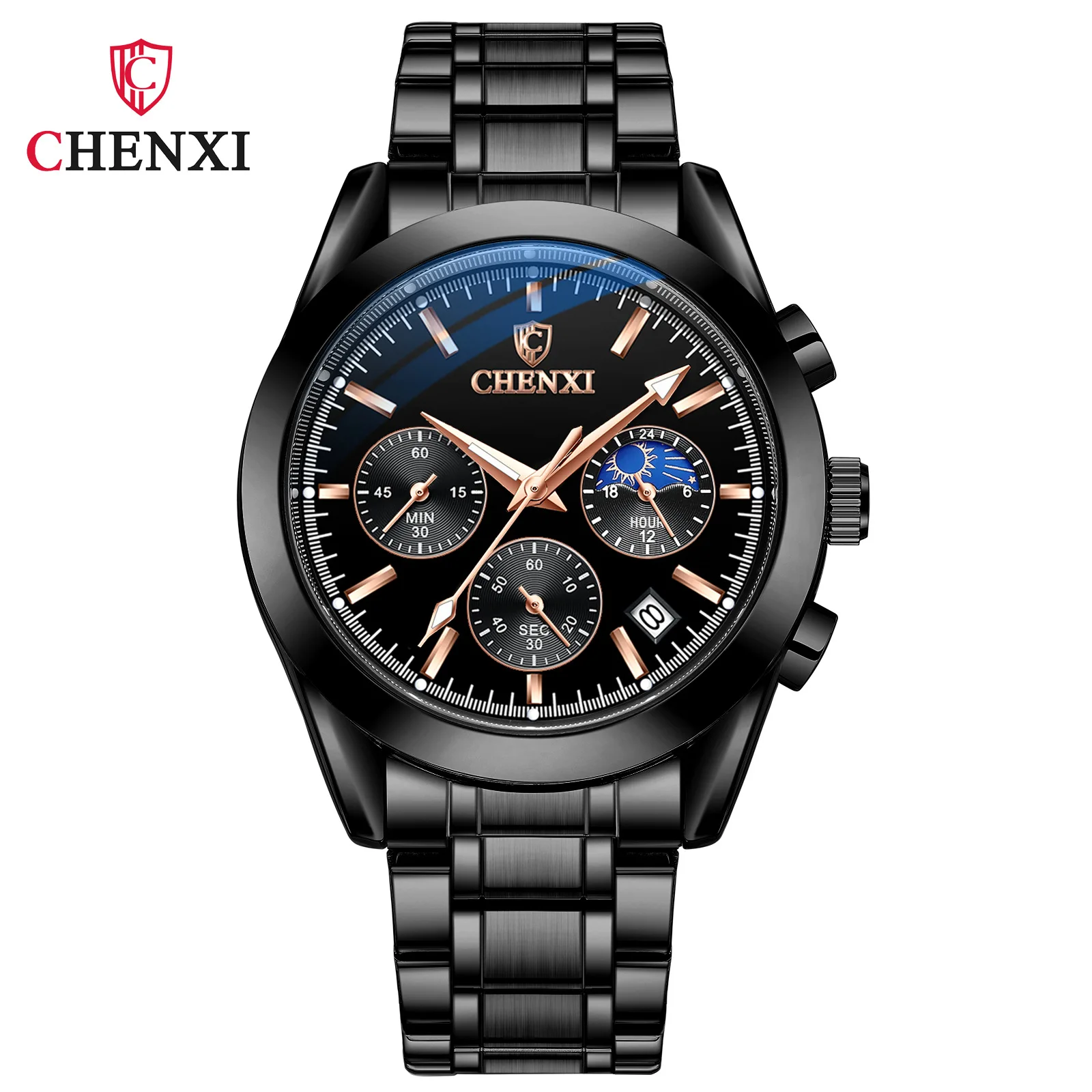 CHENXI Men Luxury Brand Clocks  Men Quartz Waterproof Wrist watch man Multi-Functional Fashion Quartz-Wristwatches Hot Products