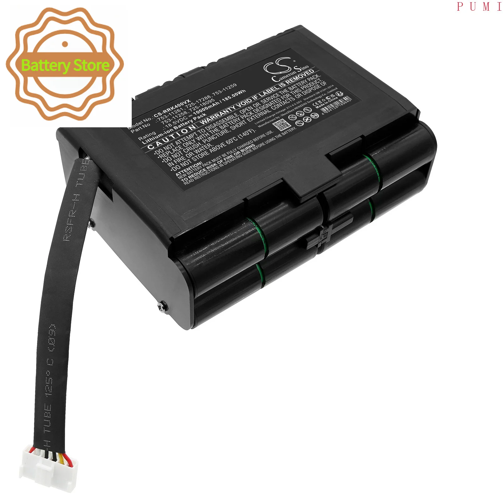 CS Replacement Battery for CubCadet XR5 4000,XR5 3000 PN:753-11261,725-17288,753-11259,753-11258,725-18095 10000mAh / 185Wh