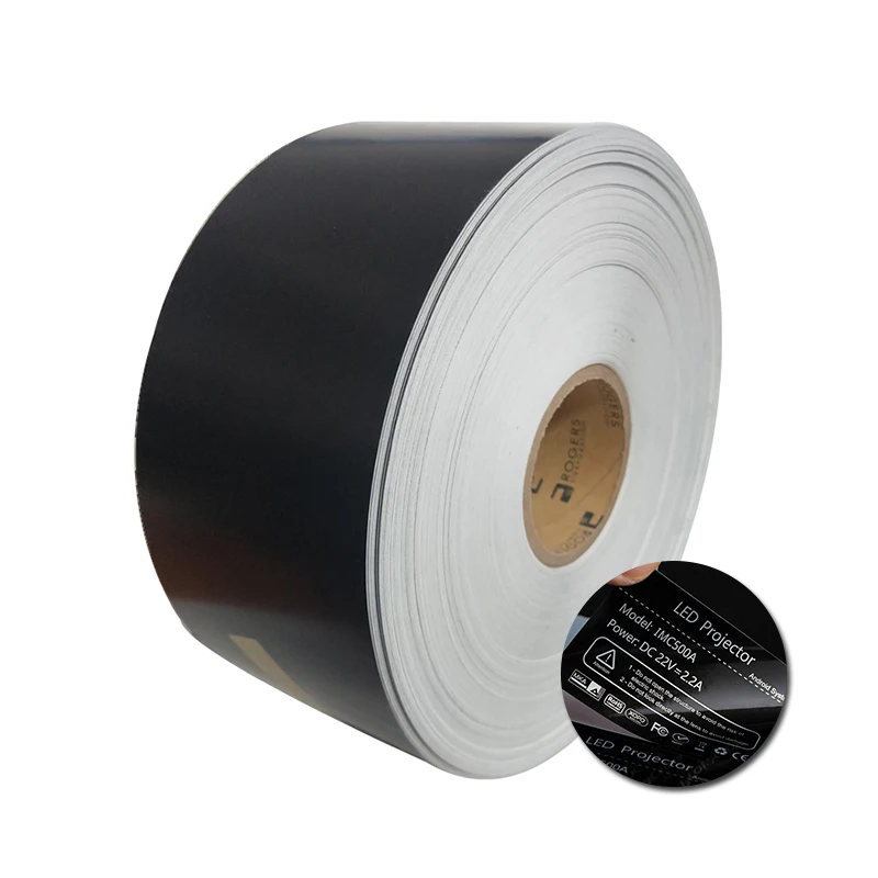 7847 Laser Markable Label Material Tamper-Proof Flexible Label Paper for Code Automobile Nameplate Matte Black/White Acrylat