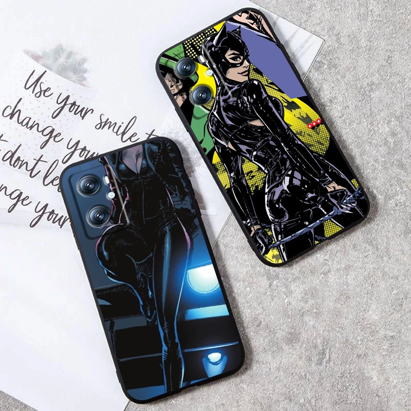 Film C-Catwoman Sexy For OPPO Find X6 X5 X3 A54S A5 A94 A16 A53S A57 A74 A72 A98 A78 A96 A9 5G Black Back Phone Case