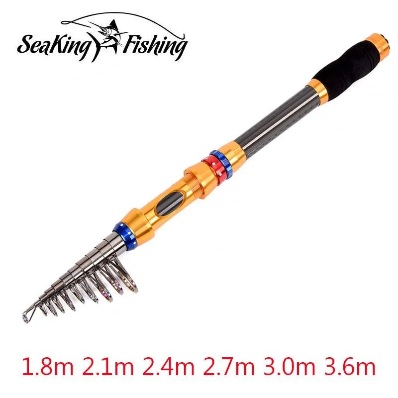 

New fishing rod telescopic Carbon Fiber Fishing Rod Rotating spinning Fishing Rod Portable Travel Fishing Gear 1.8m - 3.6m