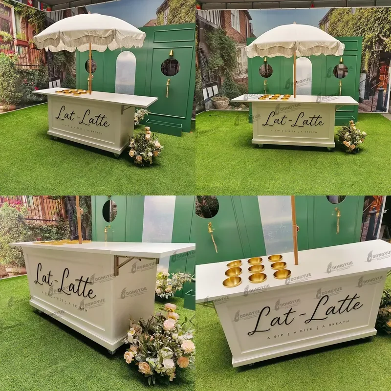 Custom Mobile Metal 4-Wheel Candy Cart Detachable Design Fast Food Cart for Charcuterie Service