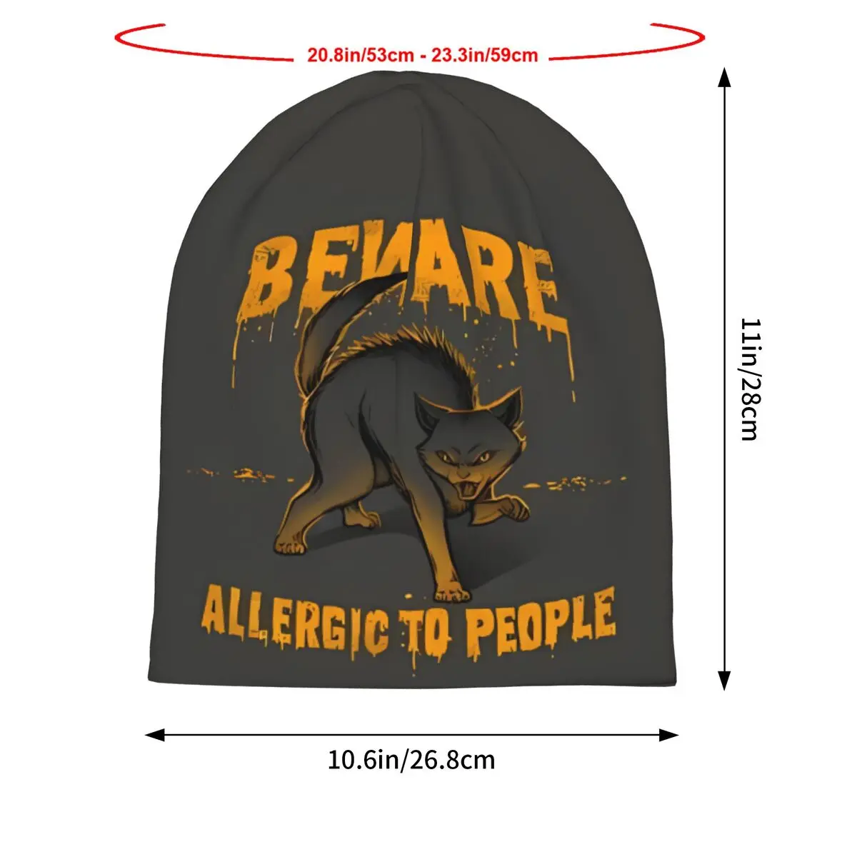 Bonnet Hats Men Thin Skullies Beanies Hat Cat Beware Allergic To People Cap Design Caps