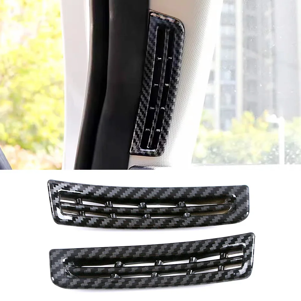 For Hyundai Tucson NX4 2021 2023 Car A Pillar Air Conditioner AC Outlet Vent Frame Cover Trim Carbon Pattern Decorate Refit