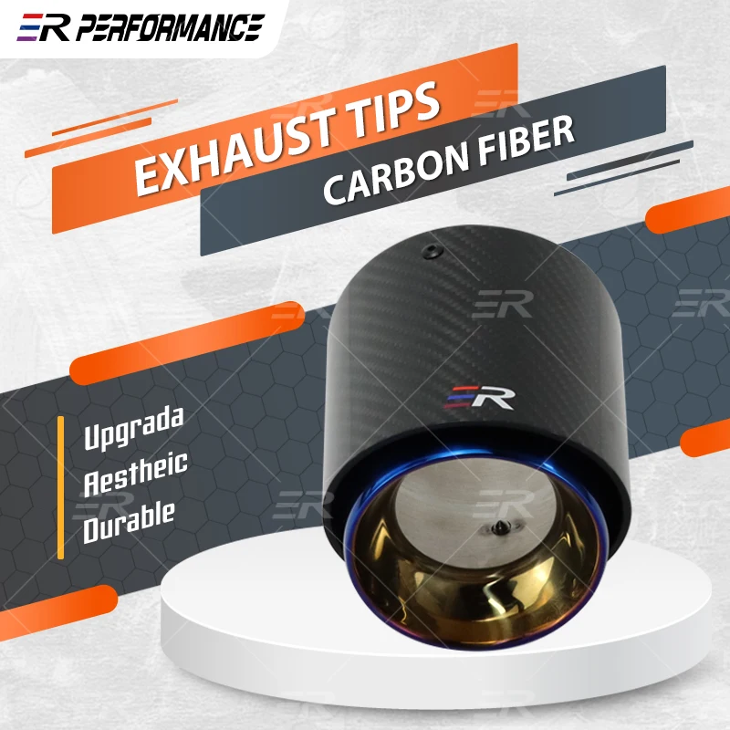 

1PCS ER Universal Carbon Fiber Exhaust Tips Modify for BMW Car Decoration Accessories Upgrade Muffler Pipe Tail Tip Nozzles