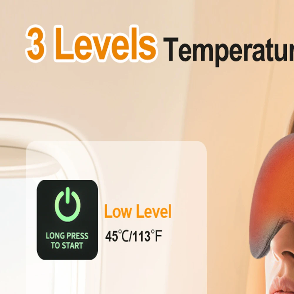 

Cordless Heated Eye Mask for Dry Eyes 3 Levels Hot Compress Smart Timing Sleeping Mask Electric Warm Eye Compress for Eye Relief