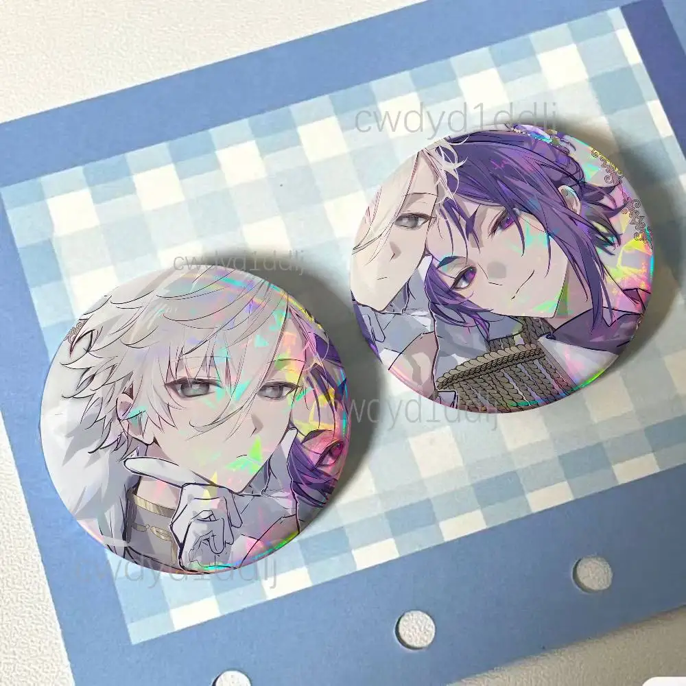 Nagi Reo B-Blue Lock 2 Pieces Badge Set Icons Badges Creative Meme Figure Round Tinplate Brooch Bag Clothes Accessories