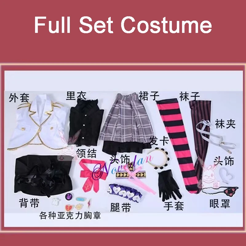 Anime Vtuber Nijisanji EN Meloco Kyoran Cosplay Costume Wig Shoes Uniform Halloween Party Fancy Lolita Dress ILUNA Kyo Luca Cos