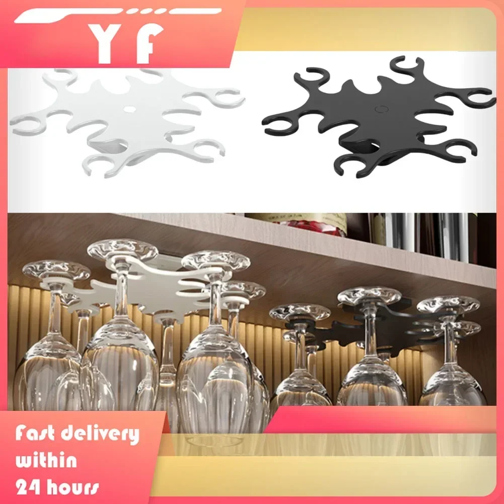 

2PCS Wine Glass Rack Cup Holder Upside-down Drying Hanger For Kitchen Cabinet Down Hanging Storage For Household