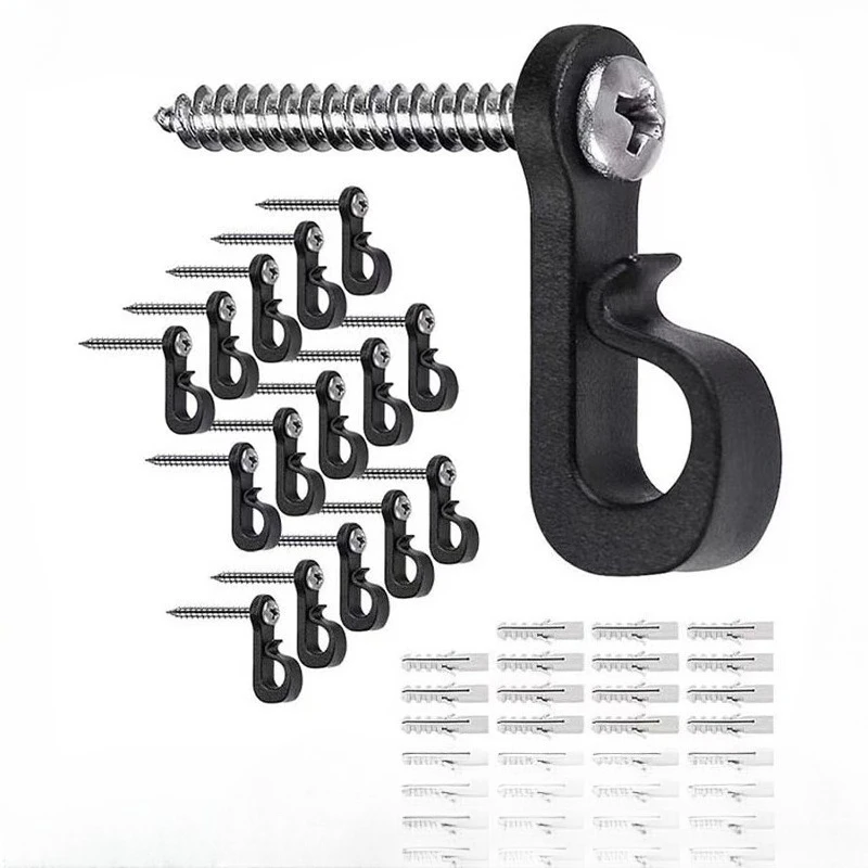 

7 шт./10 шт./20 шт./30 шт. легкий декоративный крючок поворотный винт сверхмощный настенный крючок для гирляндных светильников органайзер для кабеля