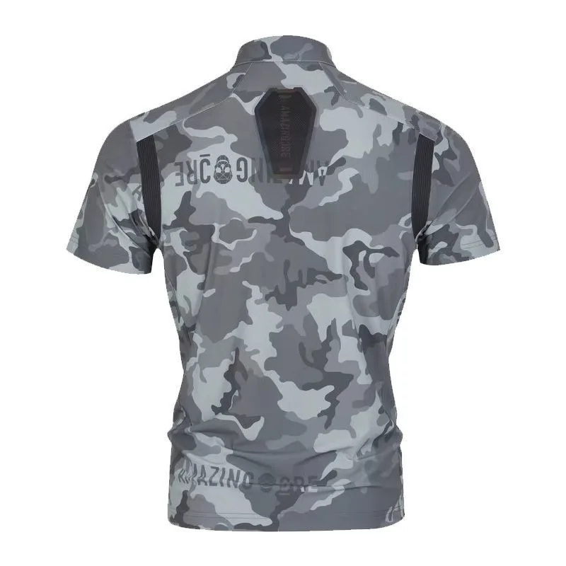 2024 New Original Golf Clothing Men\'s Full Print Military Camo Polo Top Quick Drying Cool Sport Short Sleeves