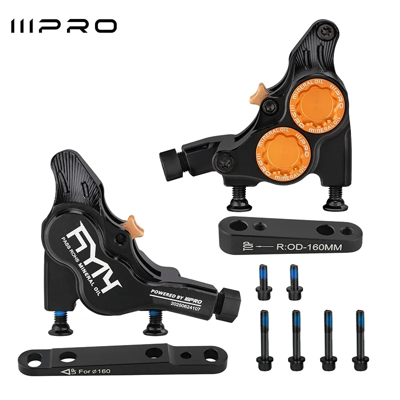 

IIIPRO FM4 4-Piston Hydraulic Disc Brake Caliper, Aluminum Alloy, Compatible with 140/160mm Rotors, for Road/Gravel Bikes