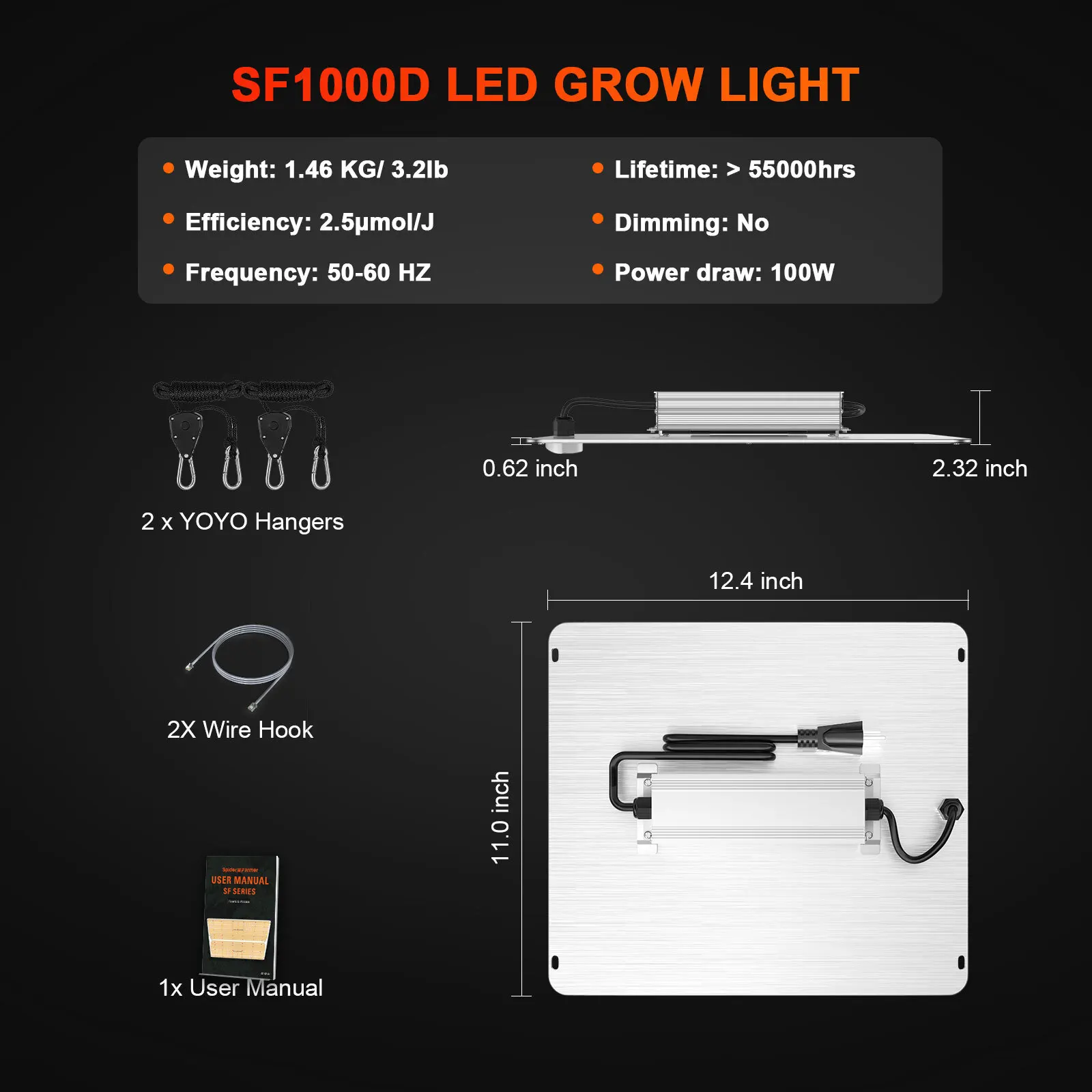 العنكبوت مزارع SF1000D LED تنمو ضوء الطيف الكامل LED تنمو مصباح لزراجات الدفيئة الخضار زهرة النباتات #6