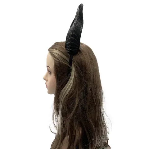 Djävul Demon Horn Huvudbonad Huvudbonad Cosplay Djur Svart Får Gotiska Horn Pannband Halloween Fest Kostym Rekvisita Gåvor 6 best sales demonhorn cosplay - №2