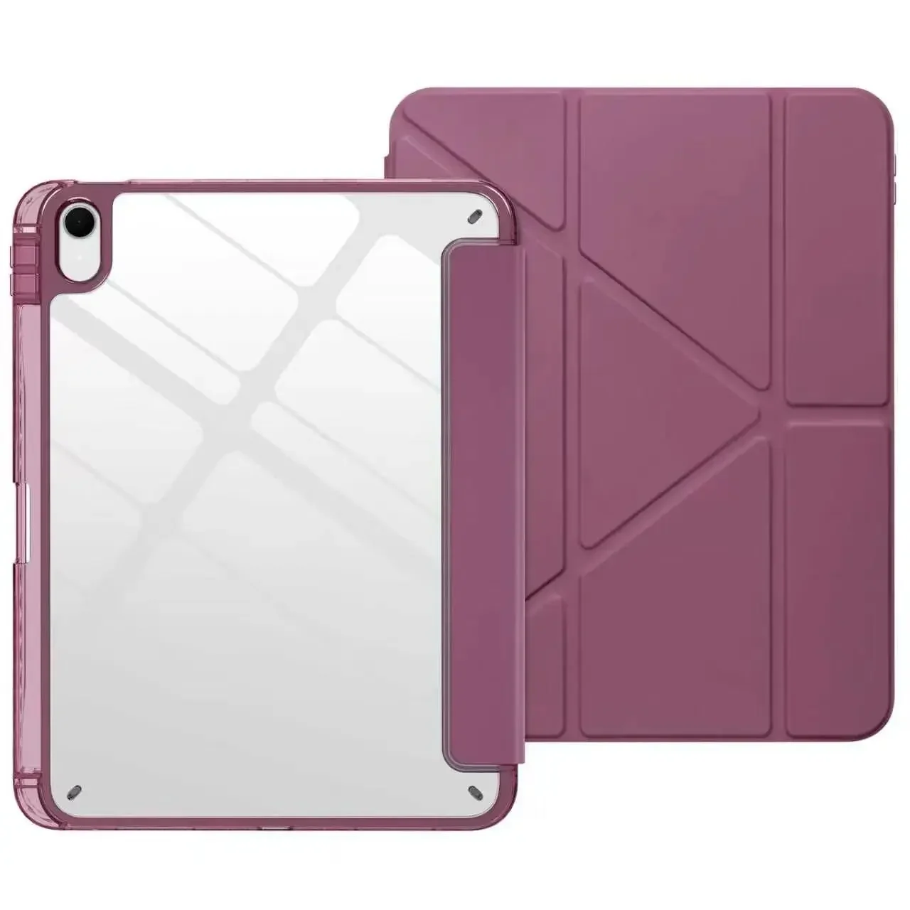For IPad A16 11 10 12th Gen IPad Pro Air 8 7 6 5 4 3 11 13 12.9 M5 M4 M3 M2 PU Trifold Acrylic Tablet Case with Pencil Holde