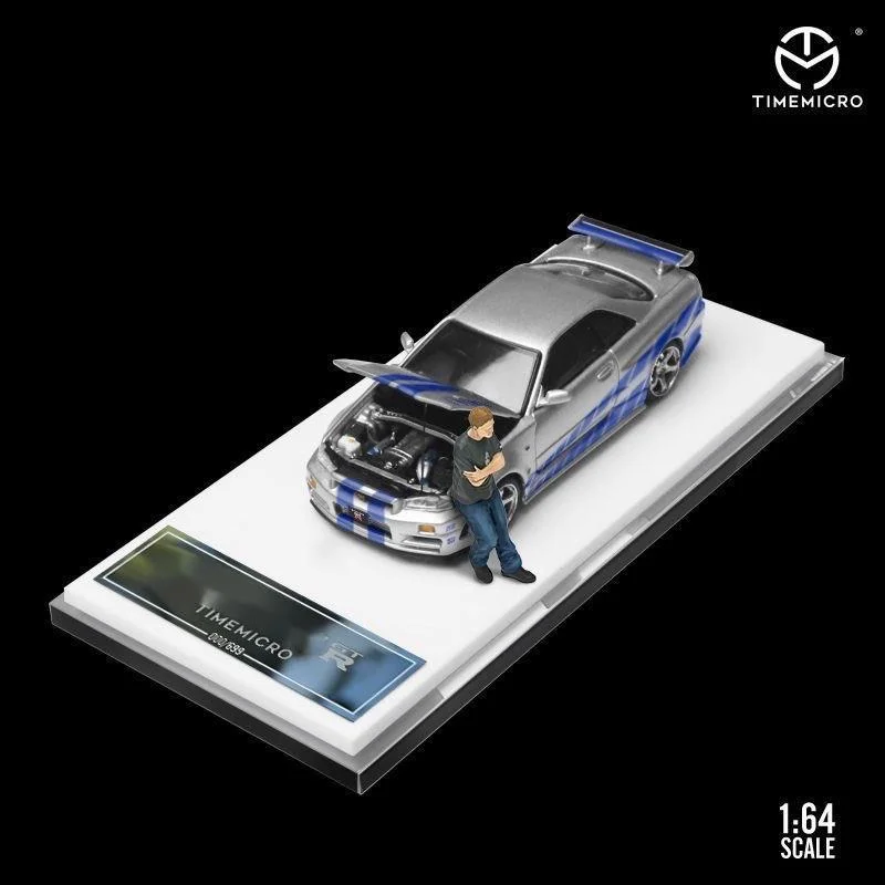 GTR R34 couverture ouverte TimeMicro TM 1:64 simulé alliage modèle
