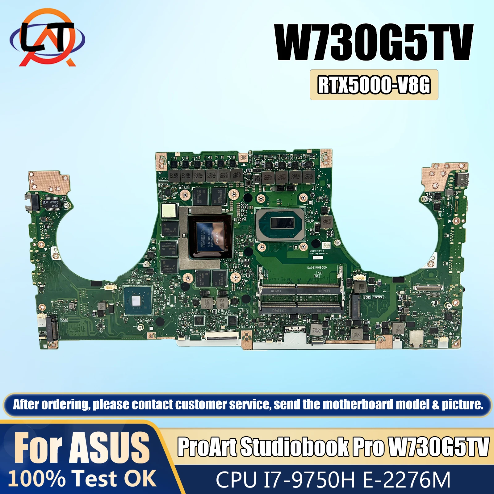 

W730G5T Mainboard For ASUS ProArt Studiobook Pro W730 W730G5TV Laptop Motherboard CPU I7-9750H E-2276M RTX5000-V8G