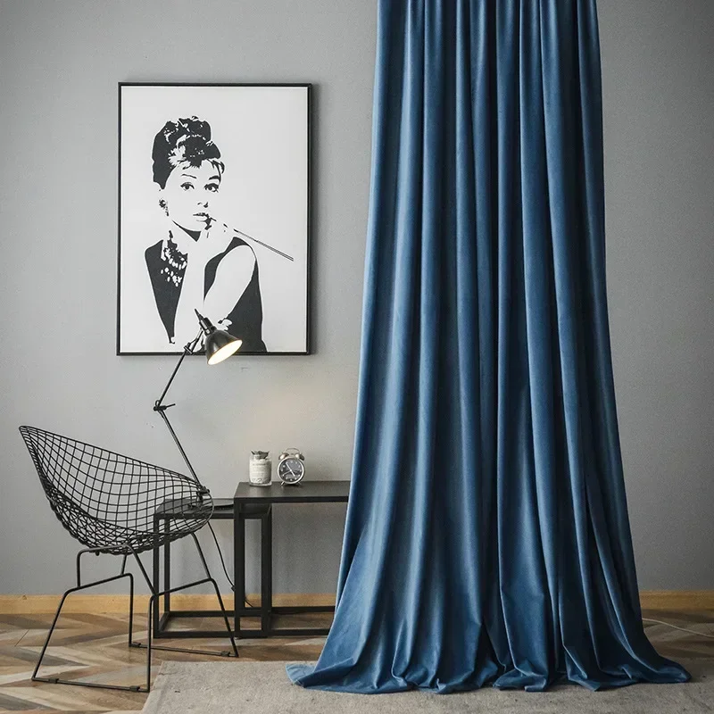 

Dutch Velvet Curtains for Living Room Bedroom Dining Room Light Luxury and Minimalist Velvet Curtains Thickened Blackout Curtain