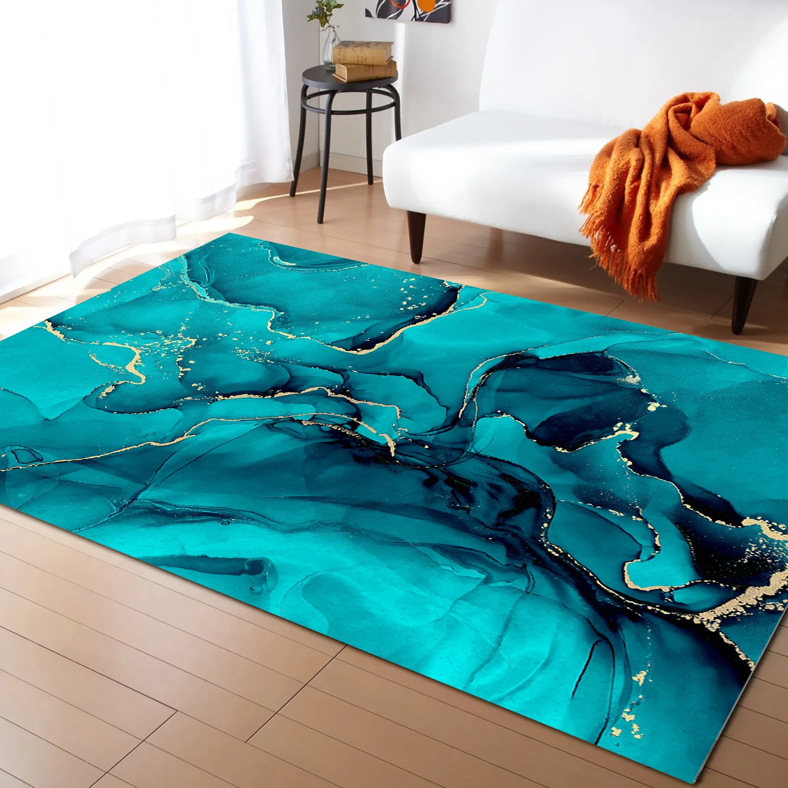 

Aqua Marble желтый ковер для гостиной, ковер для журнального столика, напольный коврик для кабинета, спальни, прикроватный домашний декор, большой коврик, напольный коврик