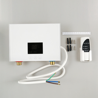110V/220V Instant Water Heater Bathroom Kitchen Wall Mounted Electric Water Heater LCD Temperature Display with Remote Control