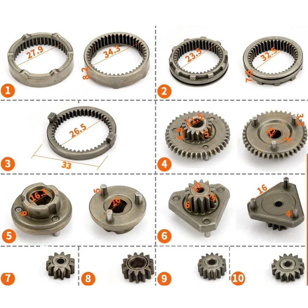 16pcs Gear Set Self-locking Gear Set For Brushless Lithium Electric Drill Reduction Group Replacement Part